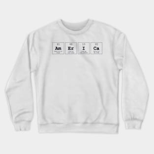 America Periodic Table Science Print Crewneck Sweatshirt